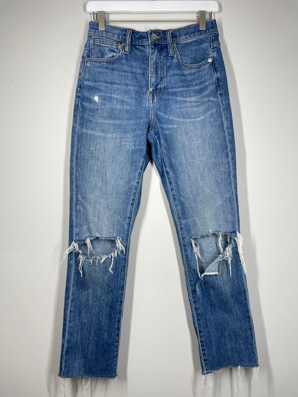 MADEWELL The High-Rise Slim Crop Boyjean: Knee-Rip Edition 24